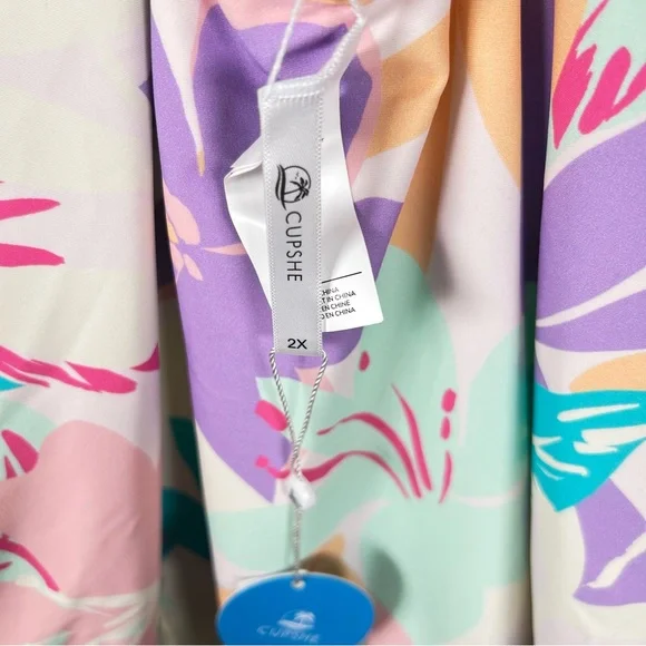 Cupshe Molded Twist Front Tummy Control One-Piece Ruched Bathing Suit 2X NWT - Picture 8 of 8